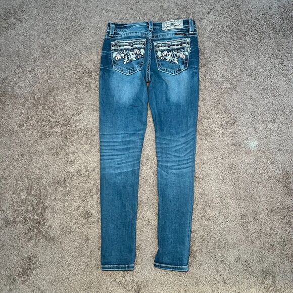 Miss Me Hailey Skinny Jeans Embellished Rhinestone Jeweled Womens Size 26 - Picture 3 of 7